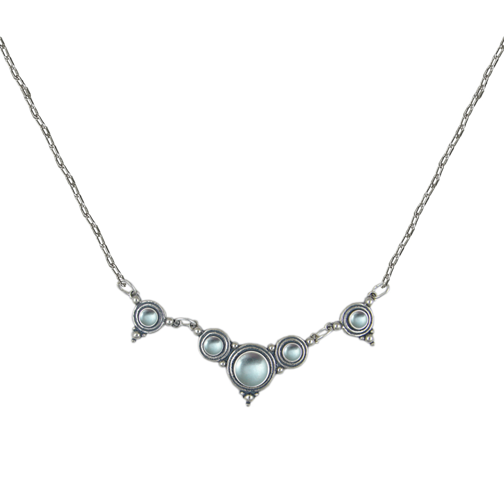 Sterling Silver Gemstone Necklace With Blue Topaz